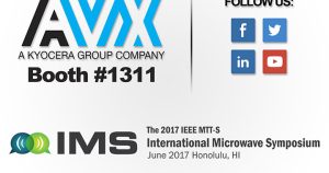 AVX is showcasing its RF/Microwave solutions at IMS 2017